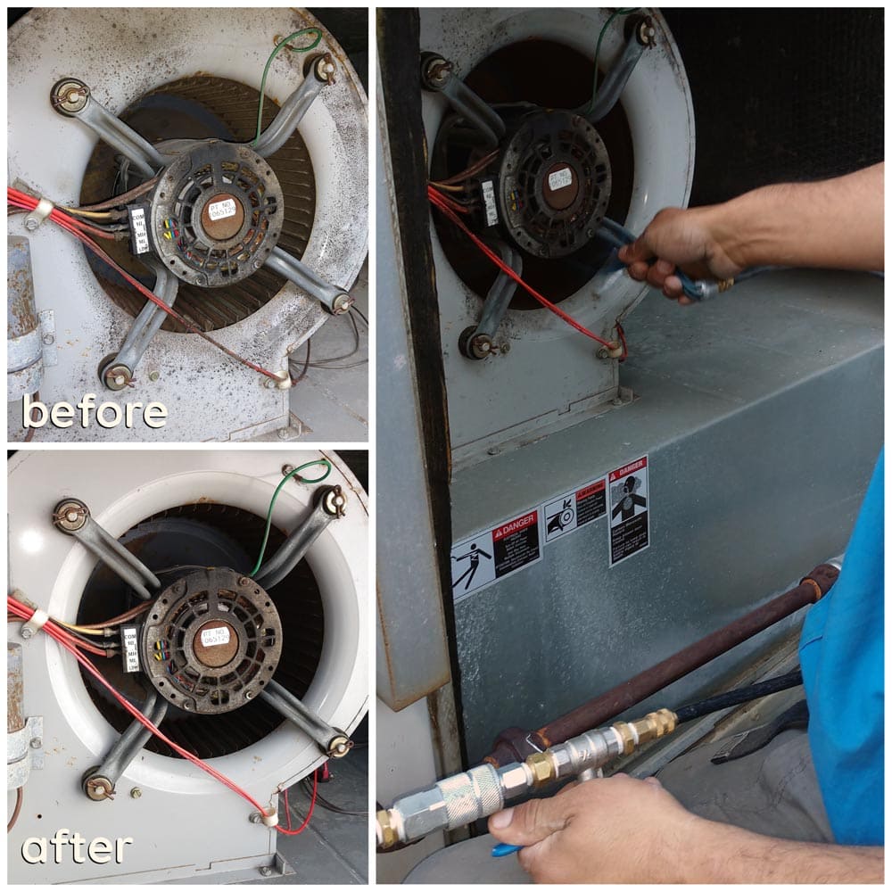Commercial HVAC Units Blower Fan Cleaning