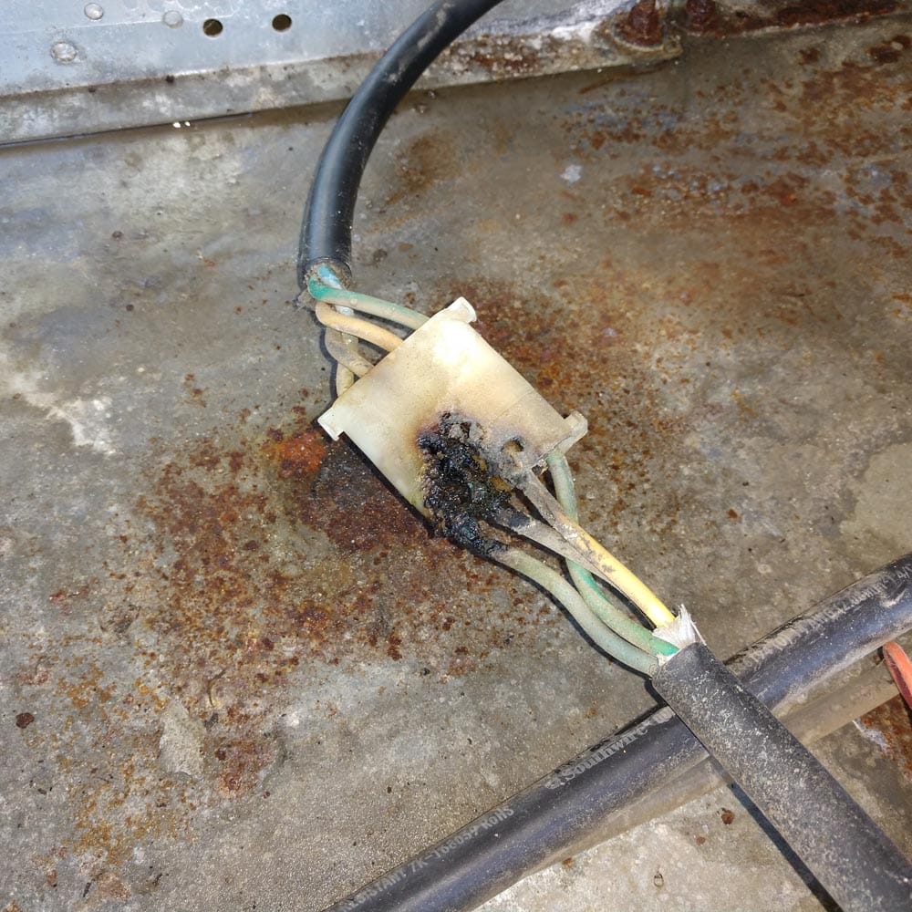 Commercial Ventilation Inspections Electrical Wire Burnt