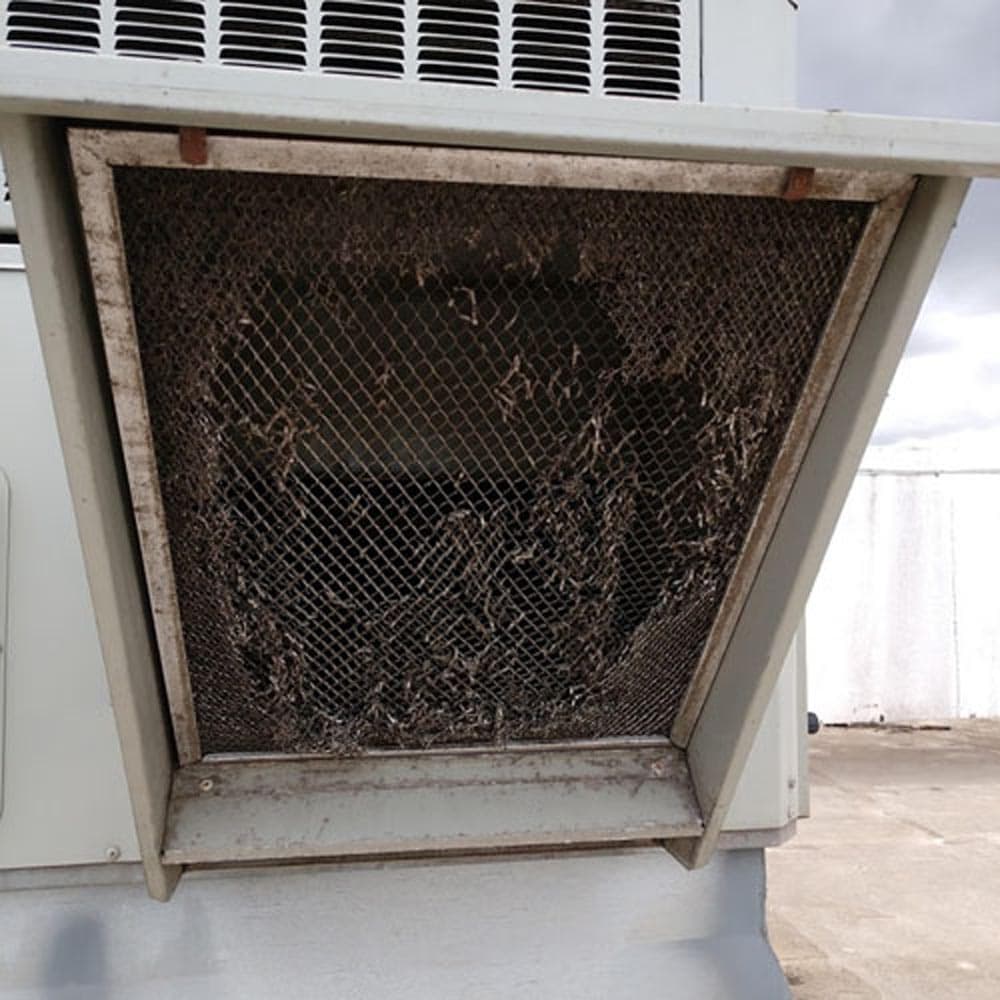 Commercial Ventilation Inspections Fresh Air Intake Filter Broken