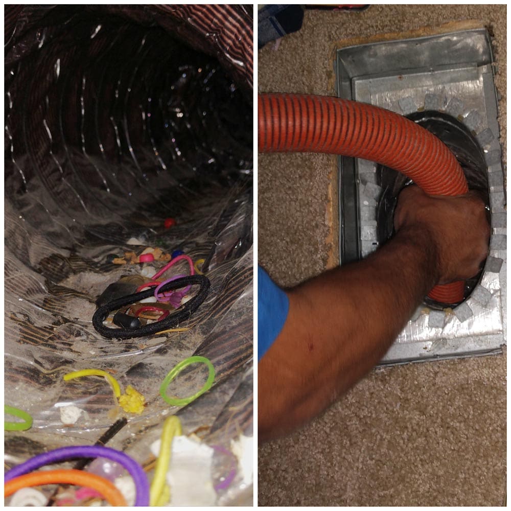 Residential Duct Cleaning Pre Vacuum Debris